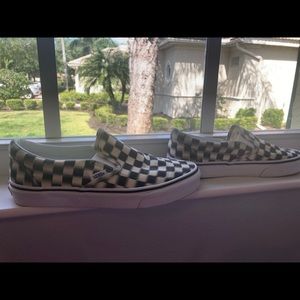 Blurred checkered Vans